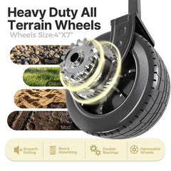 EchoSmile swivel front wheel detail for smooth turning and control on rough paths