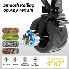 EchoSmile knobby tire and front brake detail for secure traction