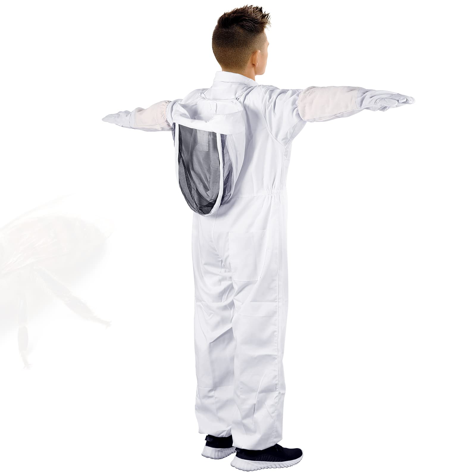 ECKXCH fencing veil close-up showing clear visibility and removable zip