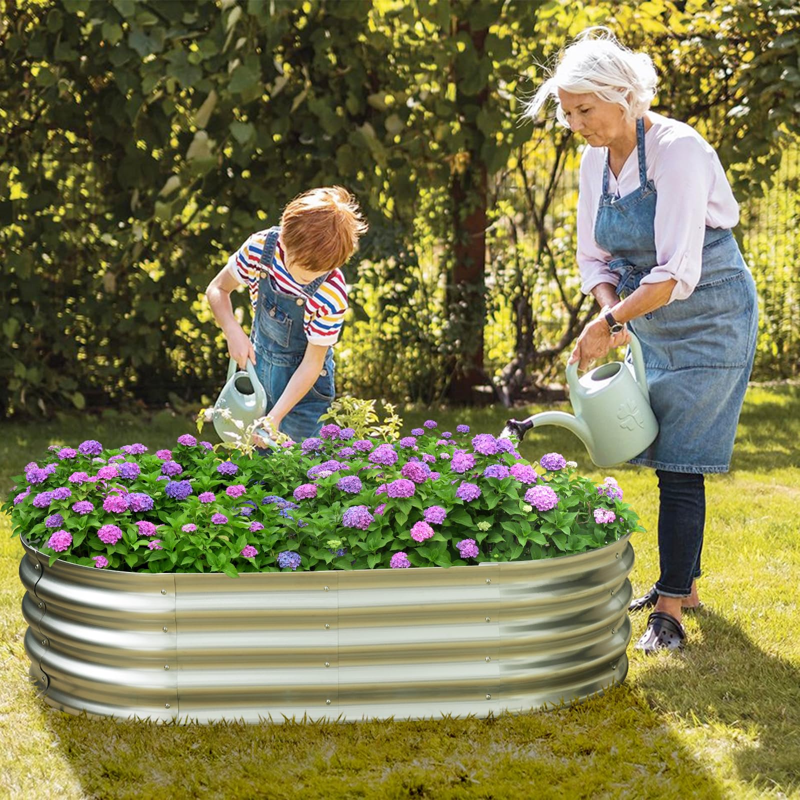 Eclaron side profile of assembled raised bed demonstrating depth and capacity