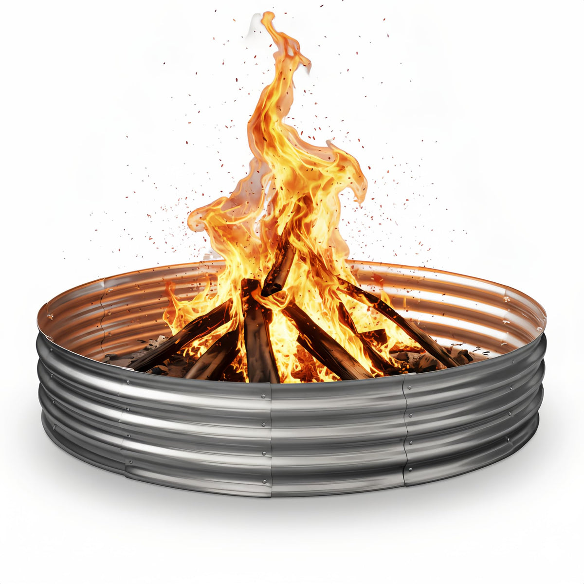 Eclaron front view of 60-inch fire ring showing sturdy containment and visual appeal