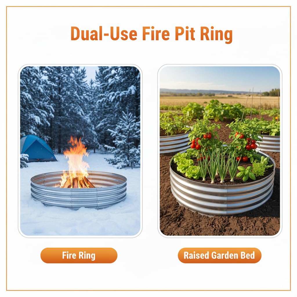 Eclaron fire ring in backyard at night creating strong communal warmth and ambiance