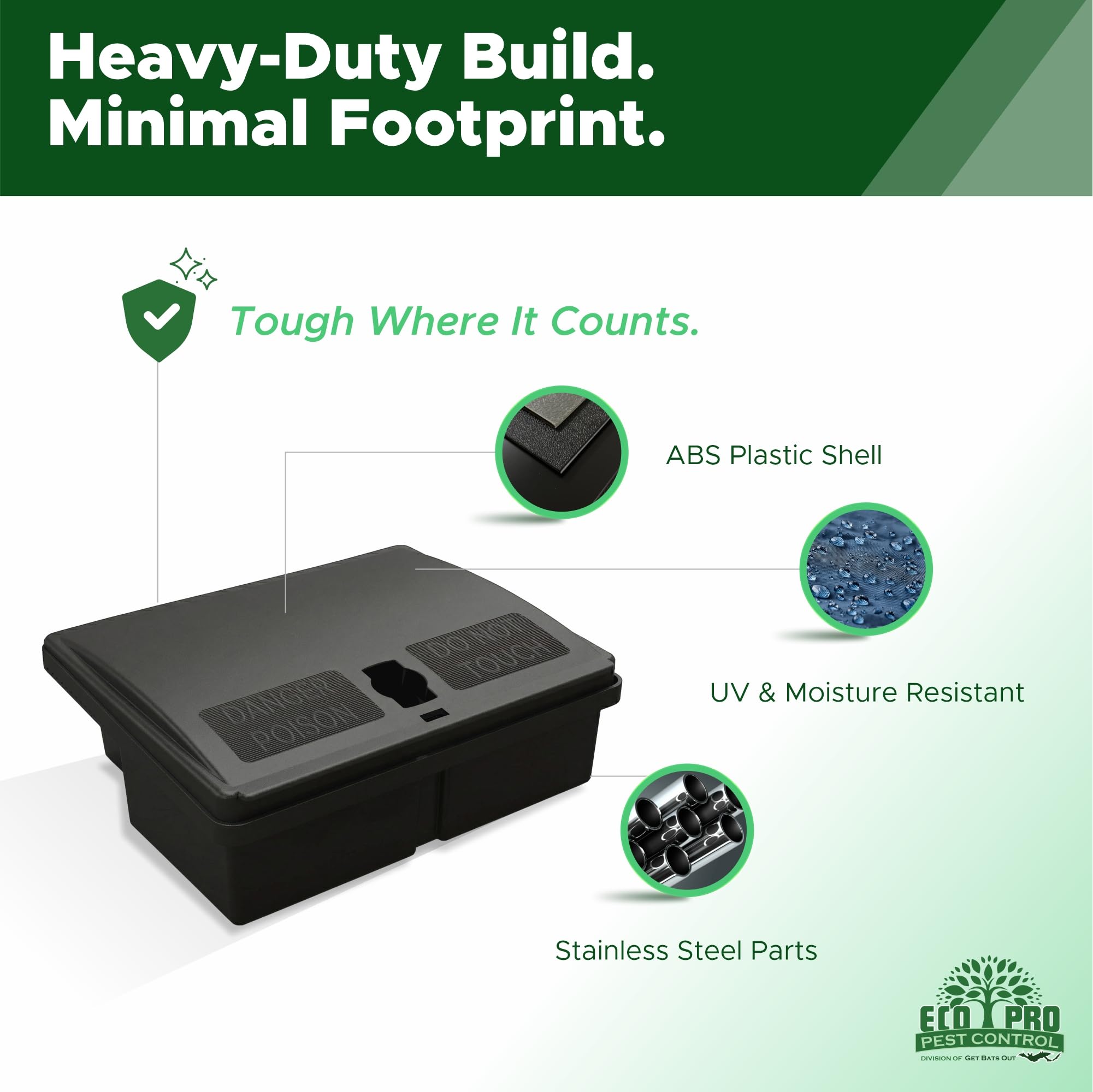 Eco Pro Pest Control close-up of durable material resists weather and wear