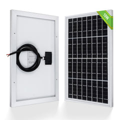 ECO-WORTHY front view of 10W panel showing cells and frame, durable outdoor charging