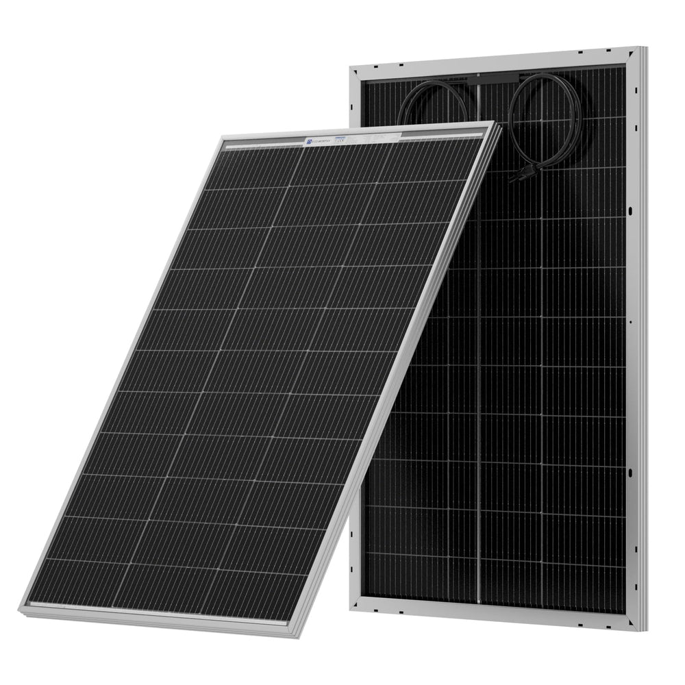 ECO-WORTHY bifacial panel front view showing cells and efficient power capture