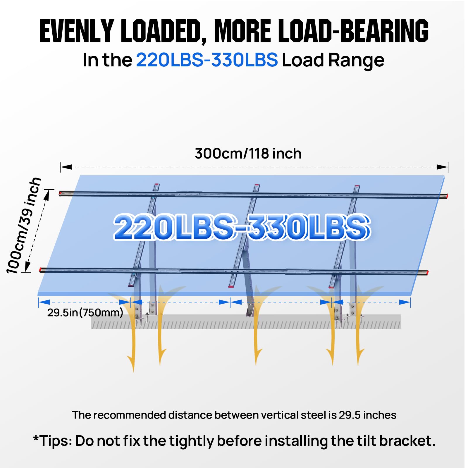ECO-WORTHY close-up of galvanized steel finish for long-term corrosion resistance