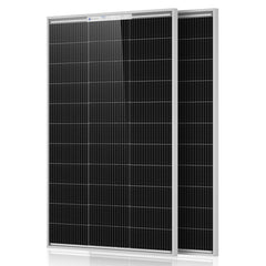 ECO-WORTHY front view of both 100W panels showing compact design and power