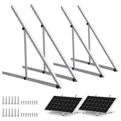ECO-WORTHY front view of mounted panels showing secure rooftop attachment and stability
