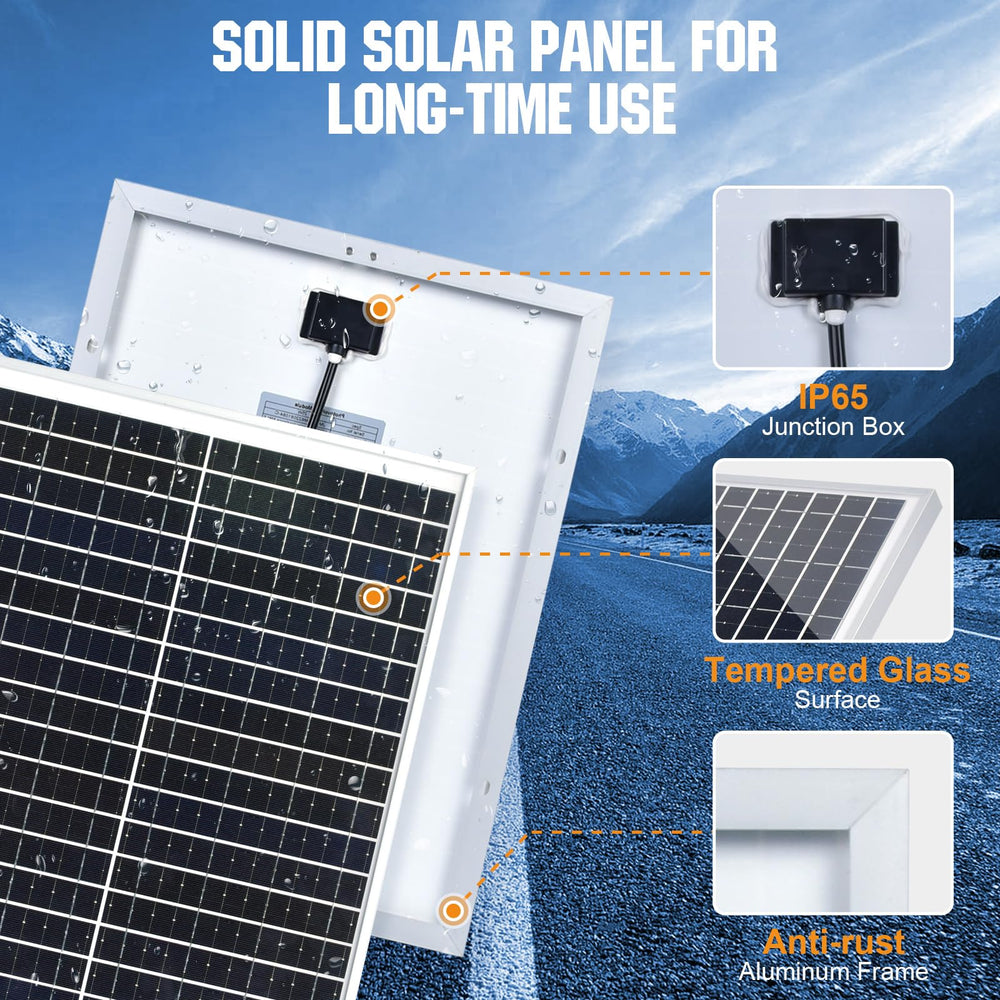 ECO-WORTHY panel instalado en barco manteniendo baterías en condiciones