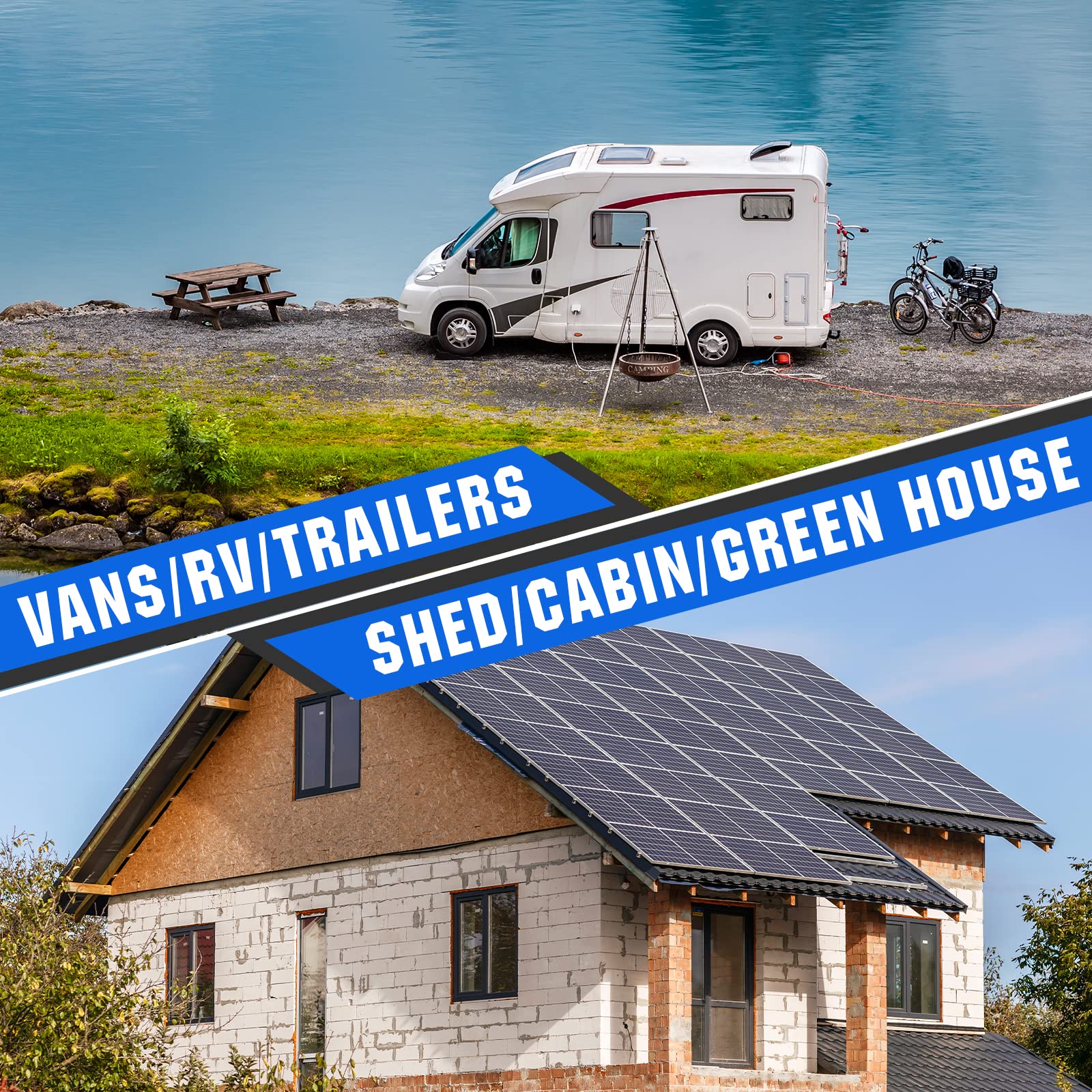 ECO-WORTHY lifestyle image of camper powered by kit highlighting mobile energy independence