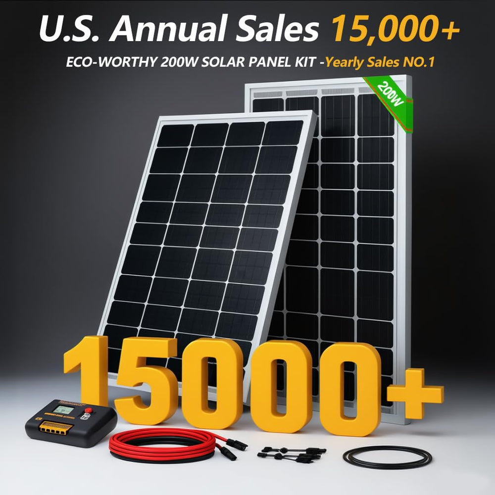 ECO-WORTHY close-up of monocrystalline cells showing high efficiency and durability
