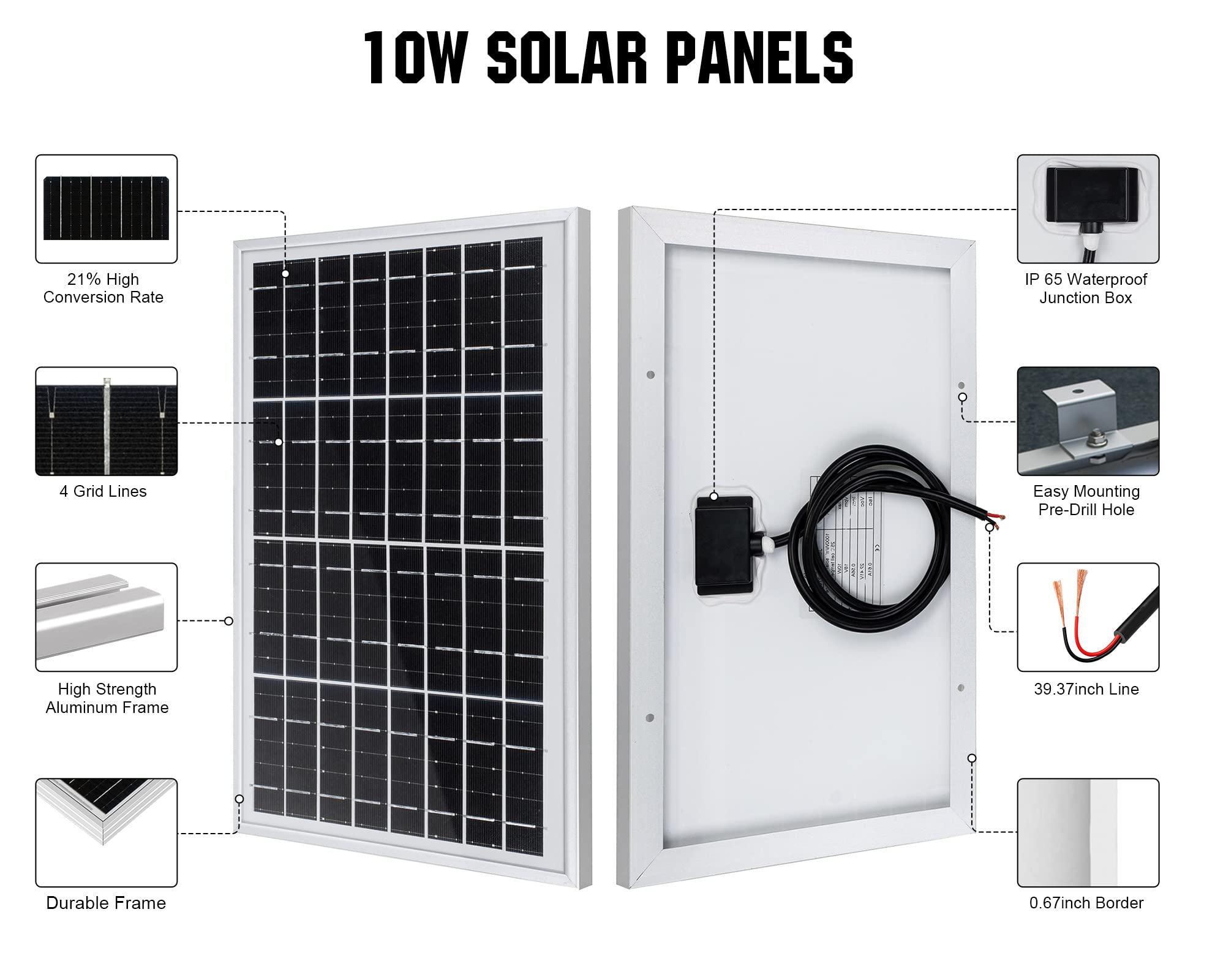 ECO-WORTHY close-up of aluminum frame and corner, corrosion-resistant strength