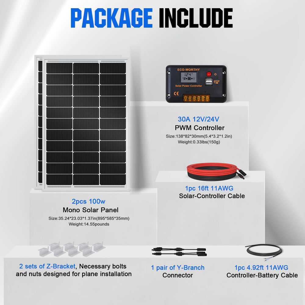 ECO-WORTHY panels installed on RV roof demonstrating space-saving, off-grid power