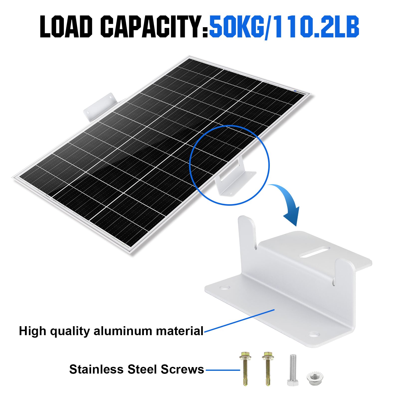 ECO-WORTHY bracket lifting panel 20mm to show drainage gap and moisture protection benefit