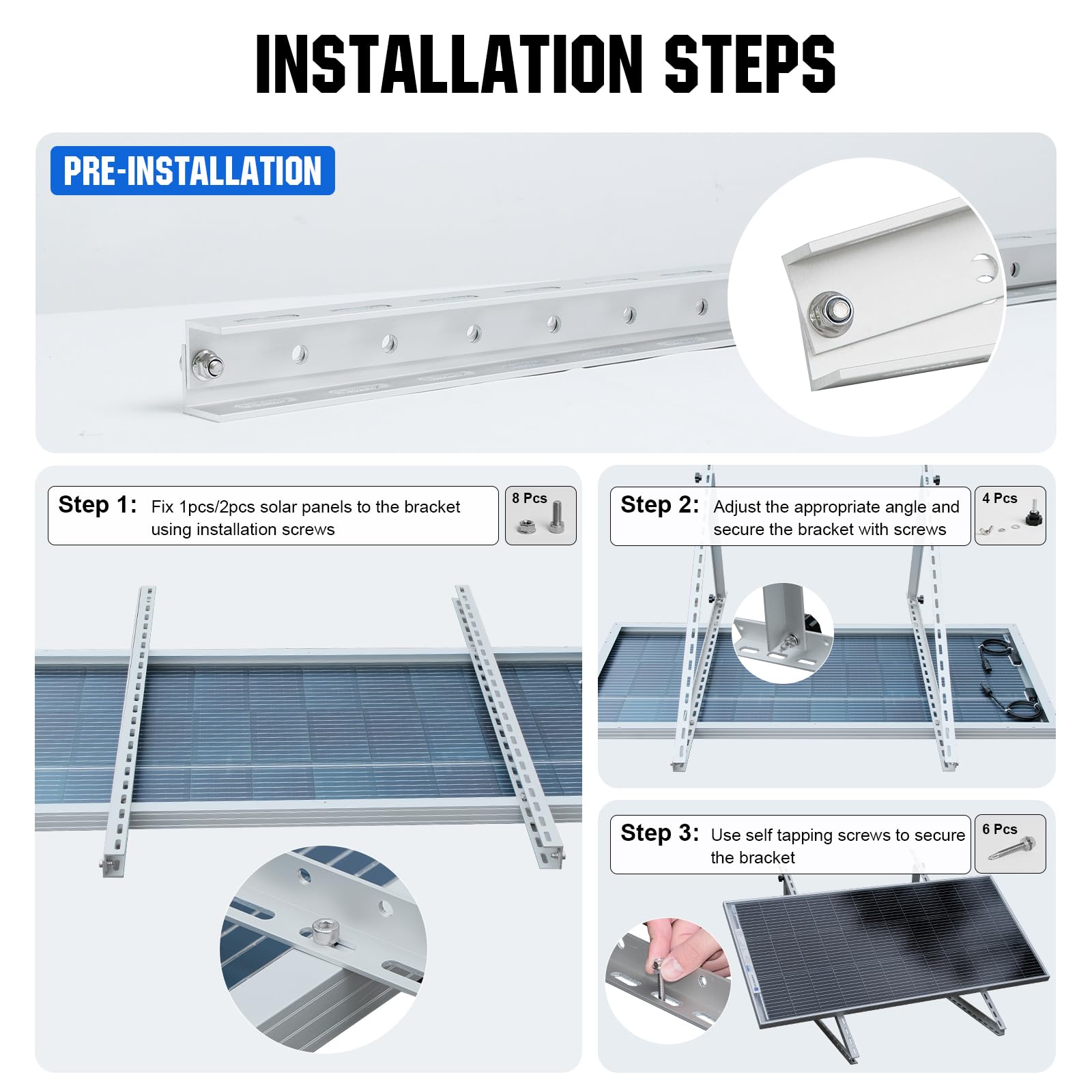 ECO-WORTHY panel mounted on RV roof demonstrating secure travel-ready installation