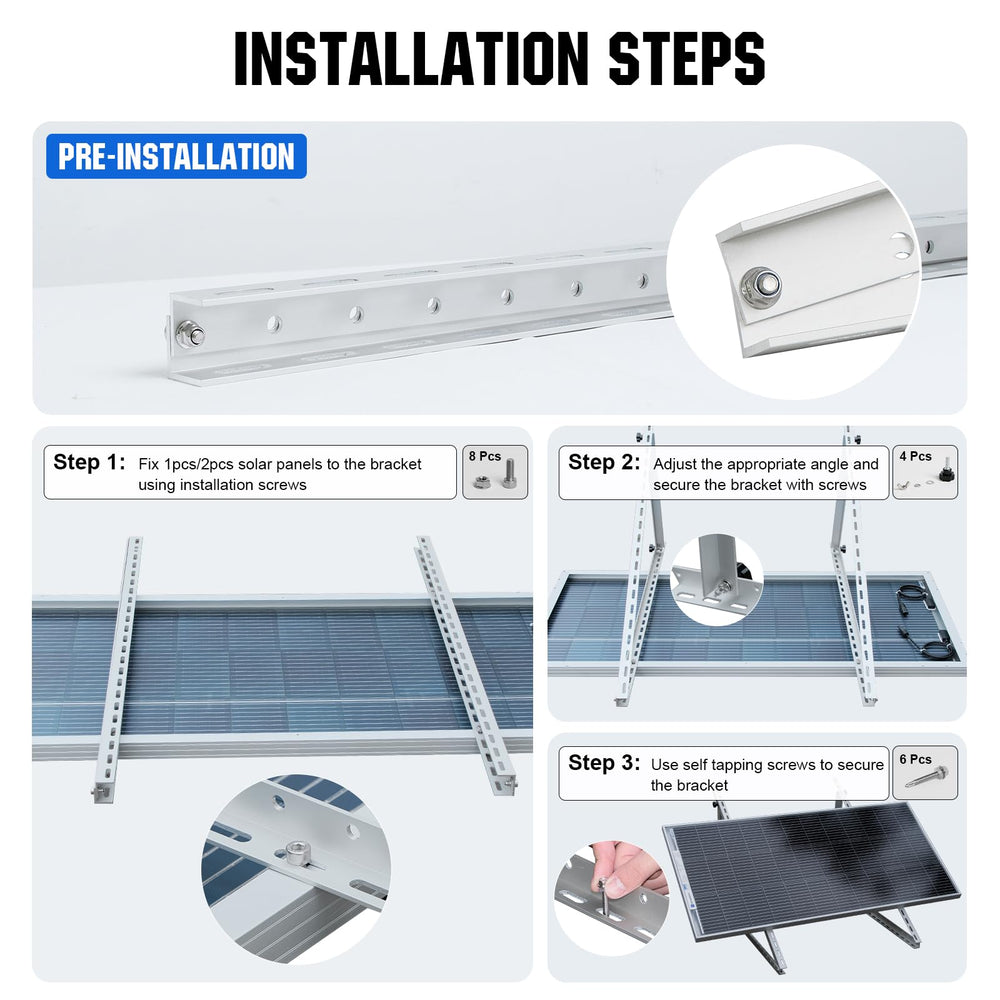 ECO-WORTHY panel mounted on RV roof demonstrating secure travel-ready installation