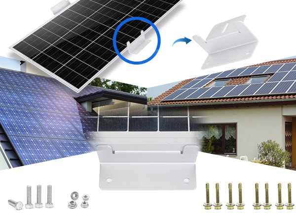 ECO-WORTHY bracket next to a hand for scale showing compact low-profile size and easy handling benefit