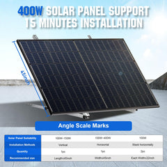 ECO-WORTHY closeup of tilt angle scale for fast, accurate panel adjustment