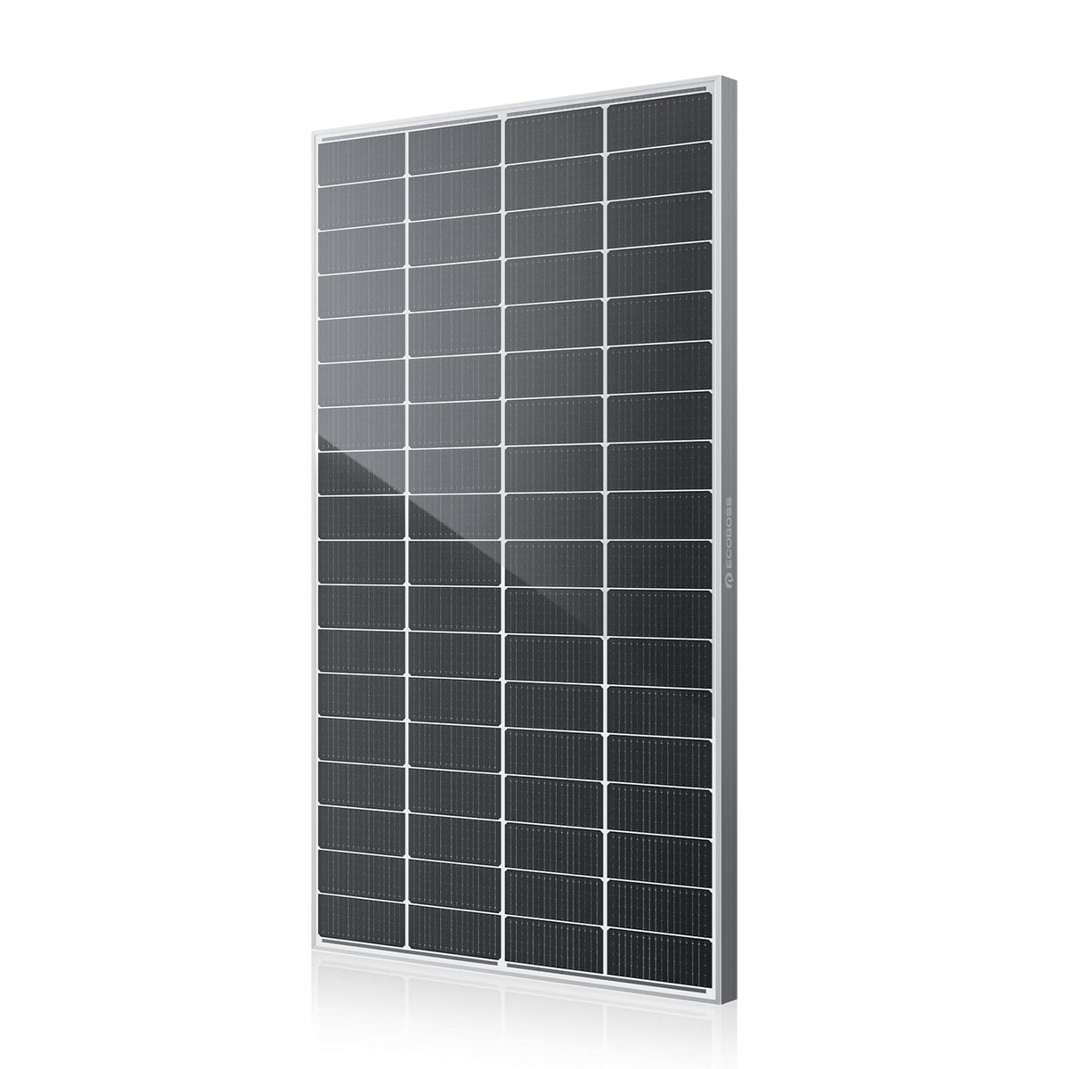 ECOBOSS front view of 200W panel showing full module and label, highlights compact power