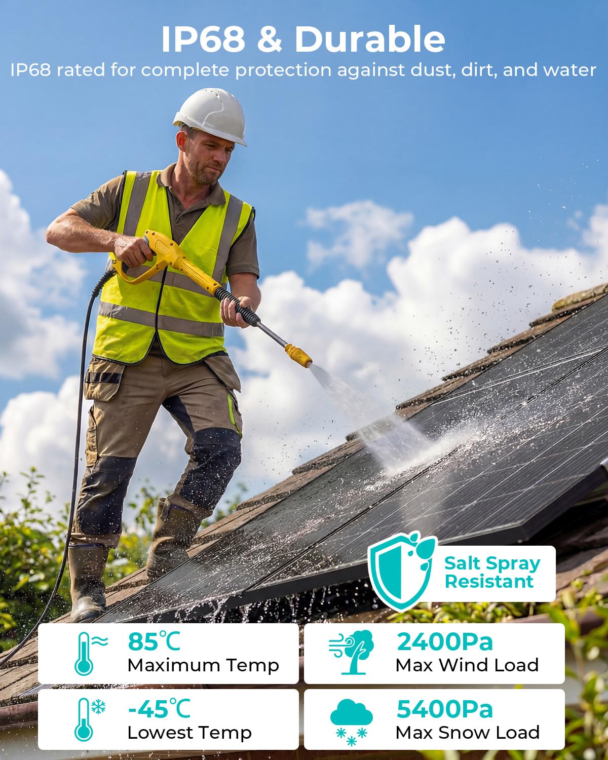 ECOBOSS aluminum frame edge detail showing corrosion resistance for long life