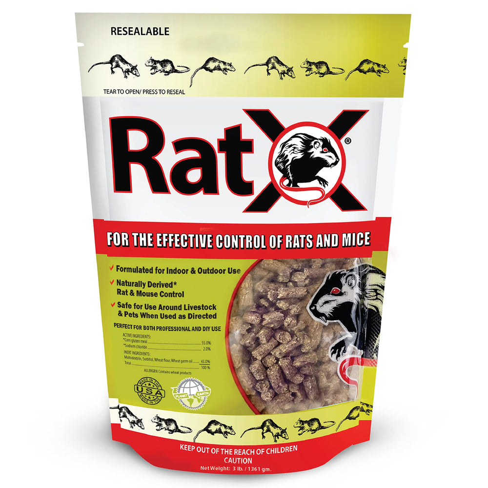 EcoClear RatX front packaging showing 3 lb bag and brand name for easy identification