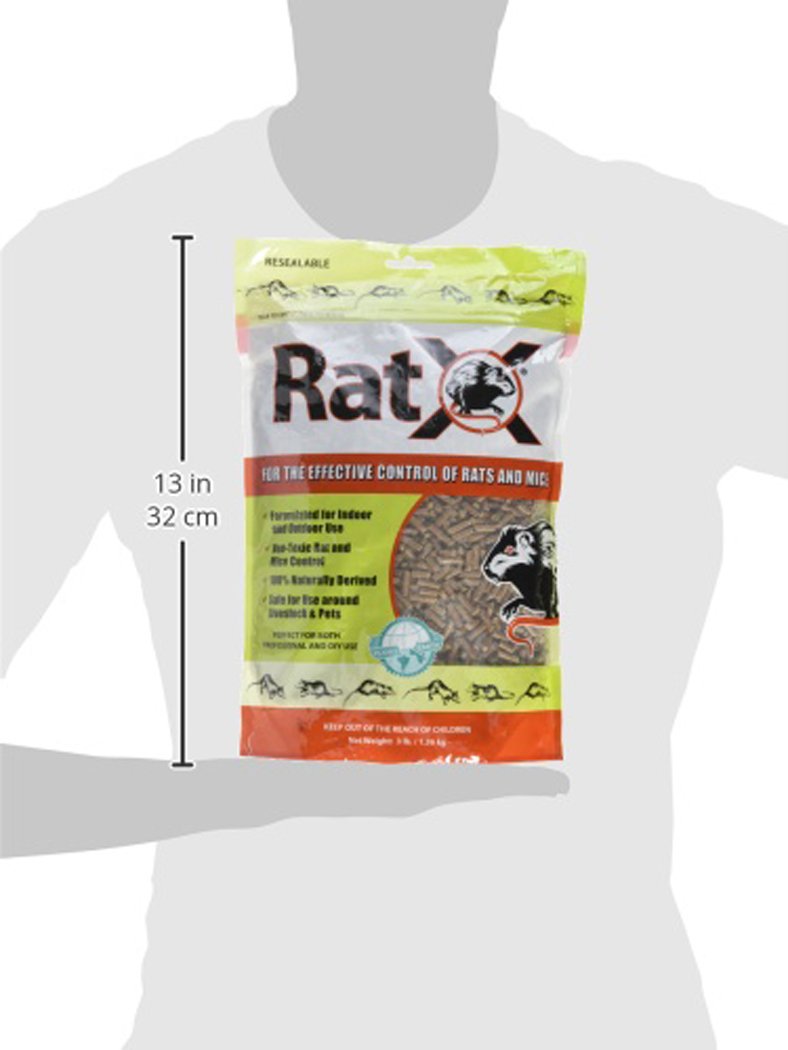 EcoClear RatX pellets placed inside tamper-resistant bait station demonstrating protected use