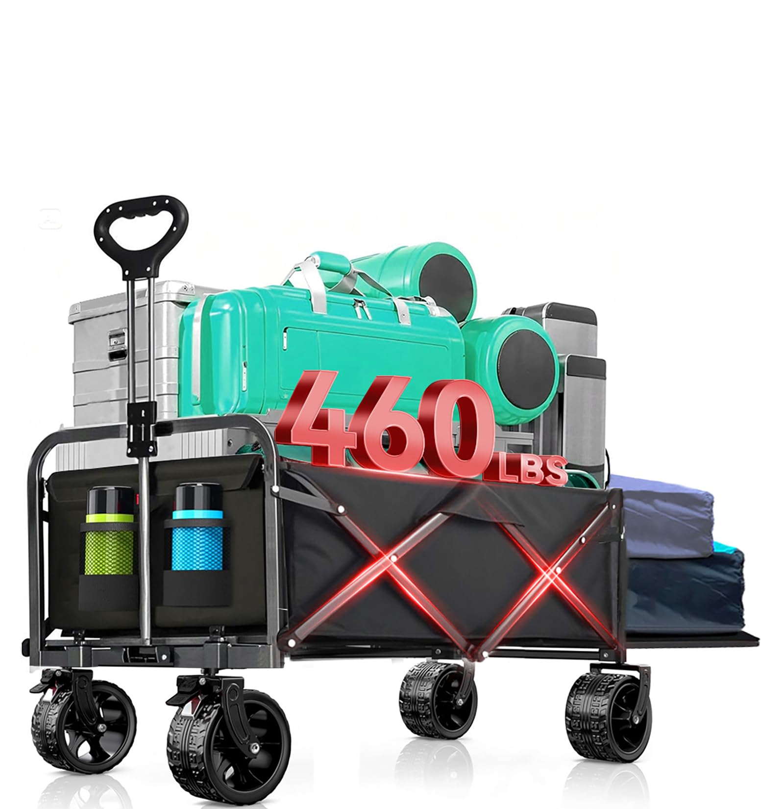 Ecogou wagon front view showing roomy cargo and quick access pockets for convenience