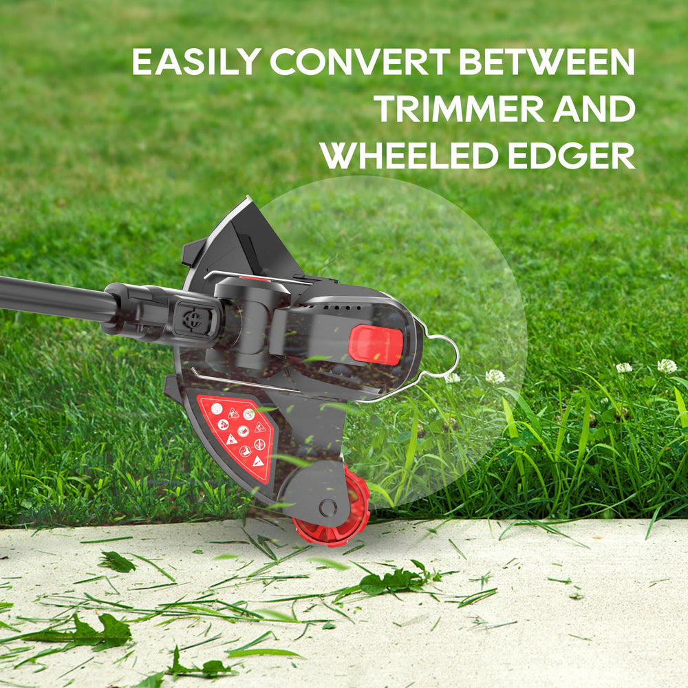 ECOMAX ELG03 adjustable cutting head at 90 degrees for precise edging