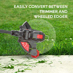 ECOMAX ELG03 adjustable cutting head at 90 degrees for precise edging