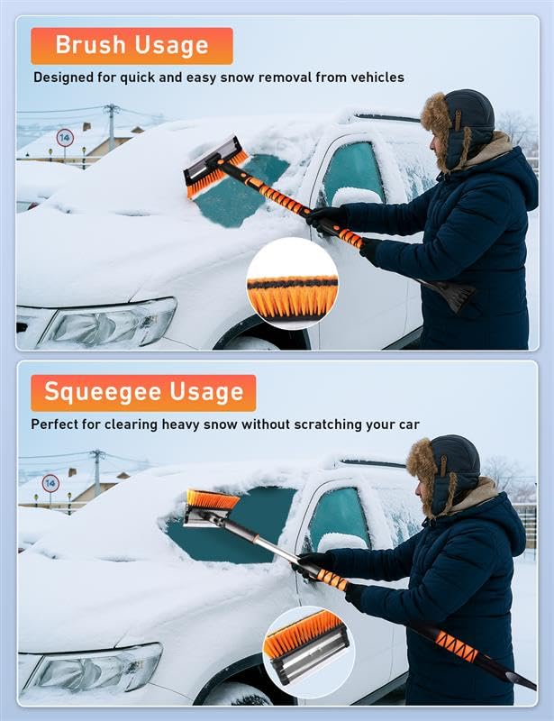 EcoNour label and detachable ice scraper detail for sturdy ice removal