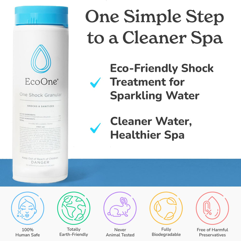 ecoone One Shock being added to a hot tub for easy maintenance