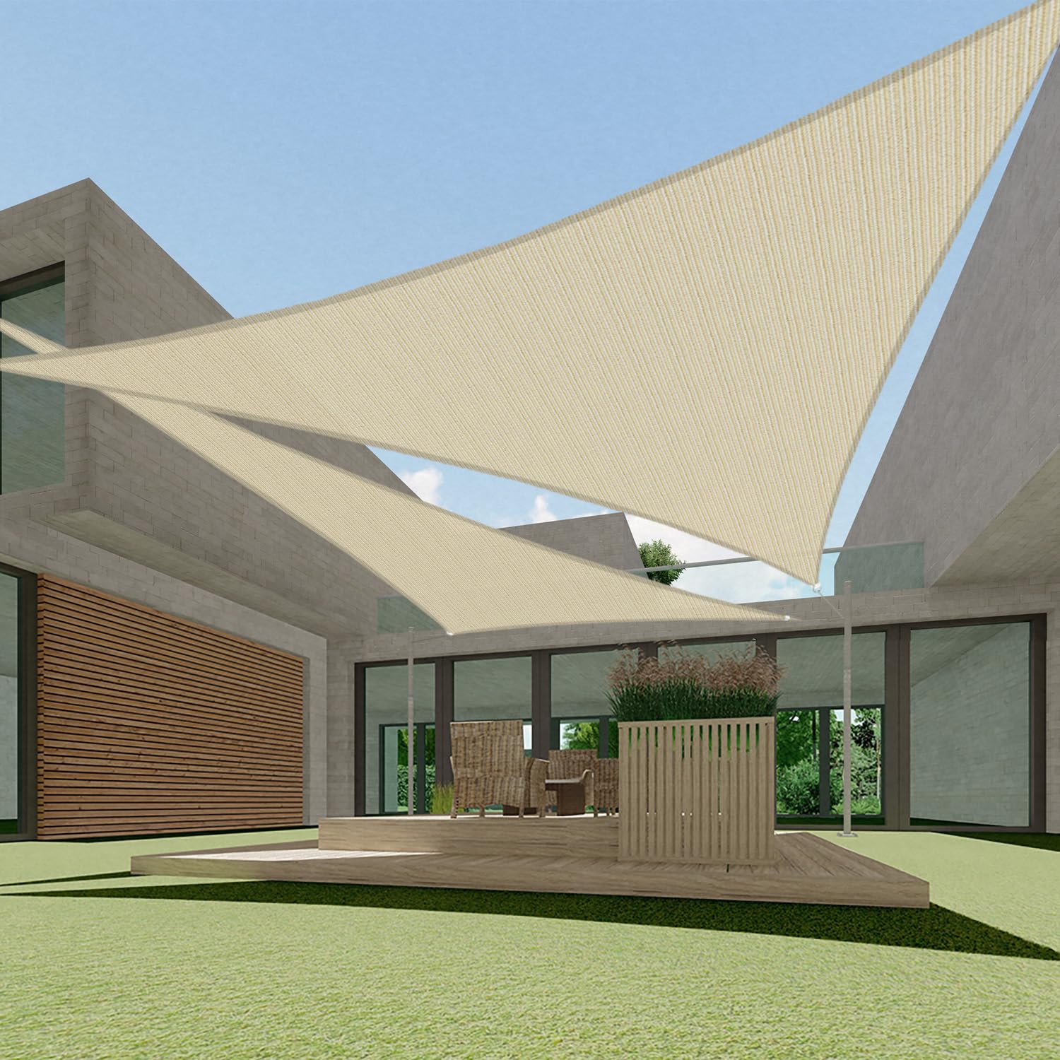 ECOOPTS shade on pergola in lifestyle scene creating comfortable outdoor space