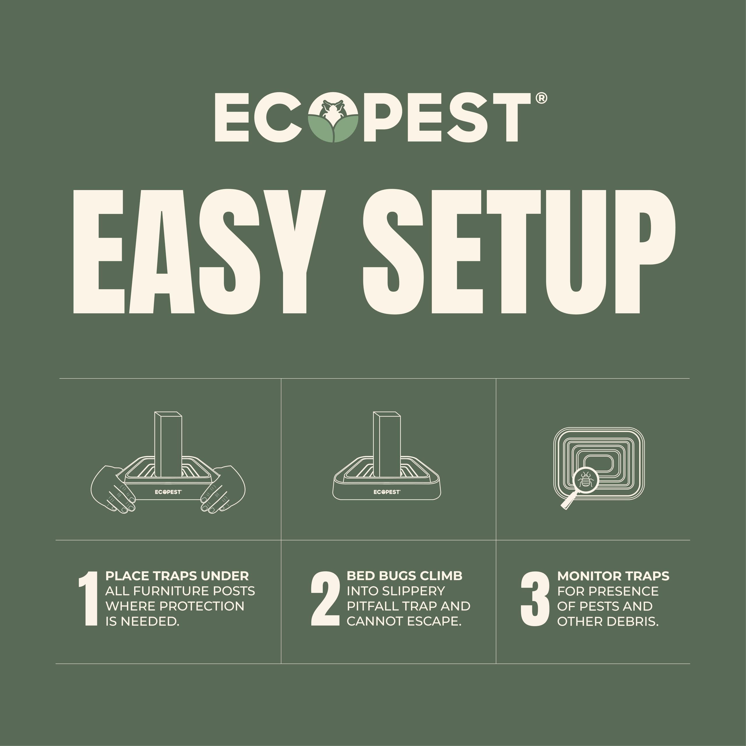 ECOPEST smooth interior reservoir close-up that prevents escapes and keeps captures visible