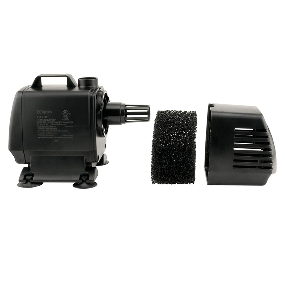 EcoPlus Eco 1267 impeller and strainer close-up highlighting debris protection