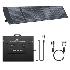 Ecosonique Technology folded panel front view showing compact transport and quick setup