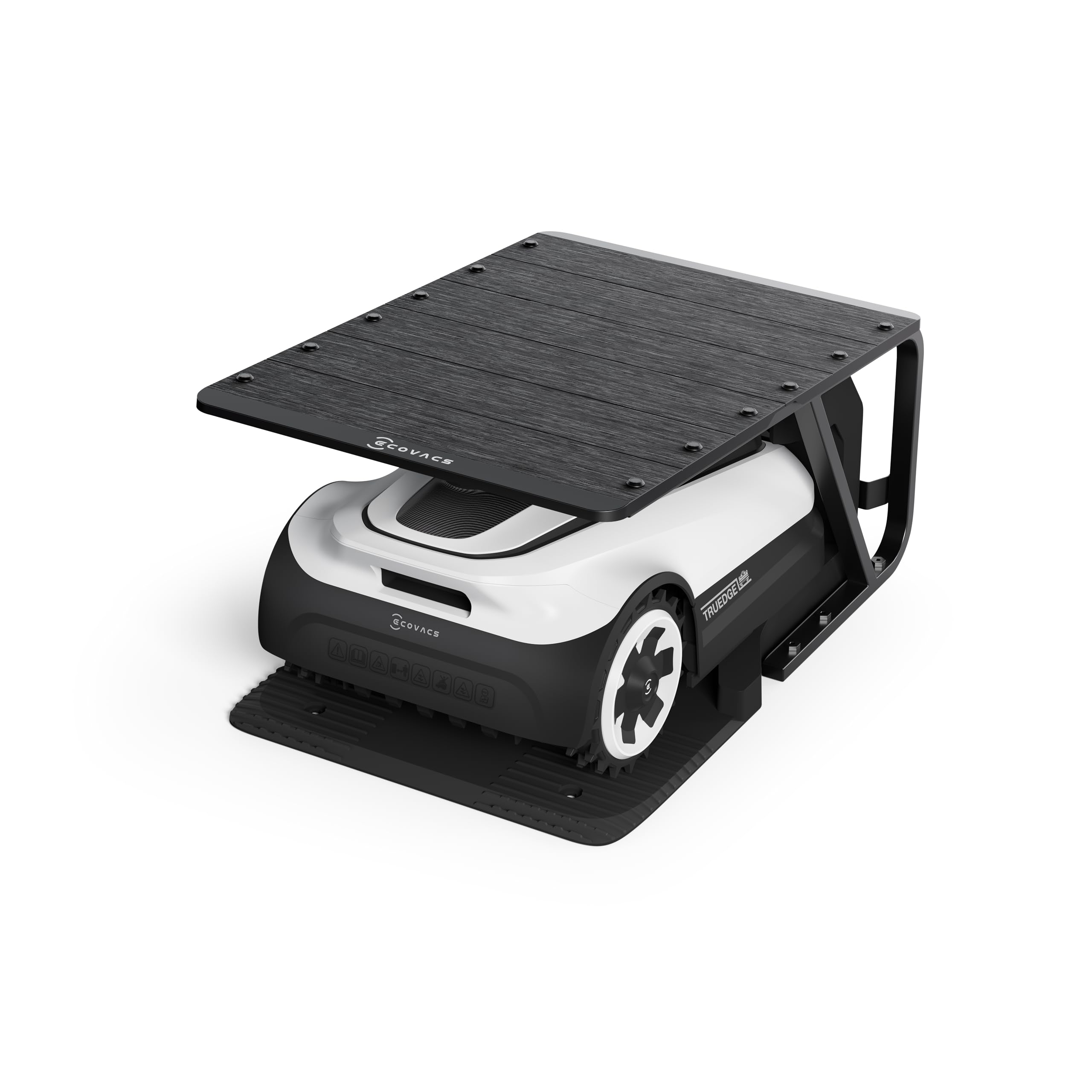 ECOVACS garage entry close-up highlighting clean access and charging protection