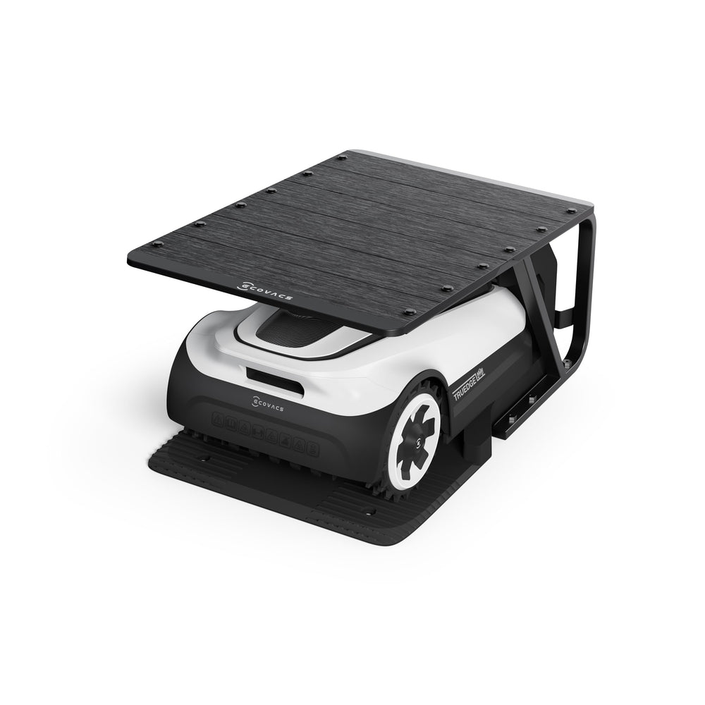 ECOVACS garage entry close-up highlighting clean access and charging protection