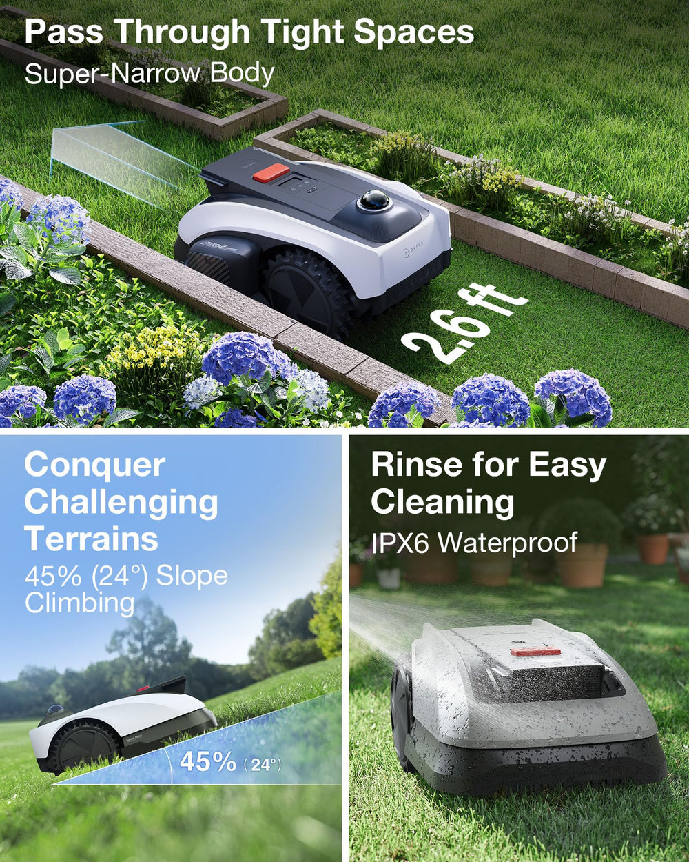 ECOVACS app screen on phone showing zone setup and schedule control for convenient remote management