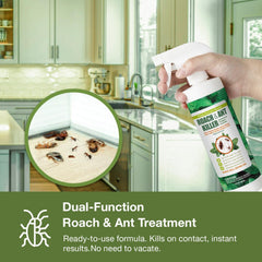 EcoVenger being applied in kitchen near baseboards for quick roach control