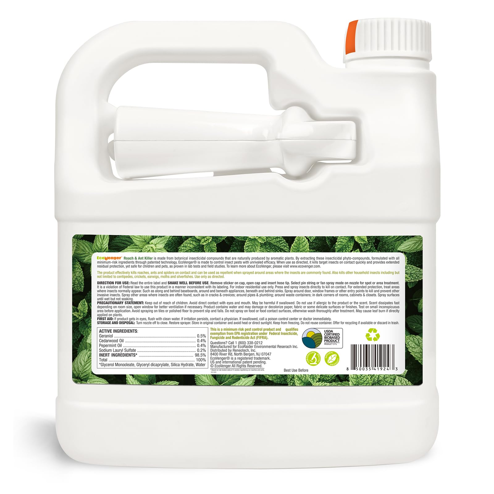 EcoVenger nozzle detail highlighting spray design and leak-resistant benefit
