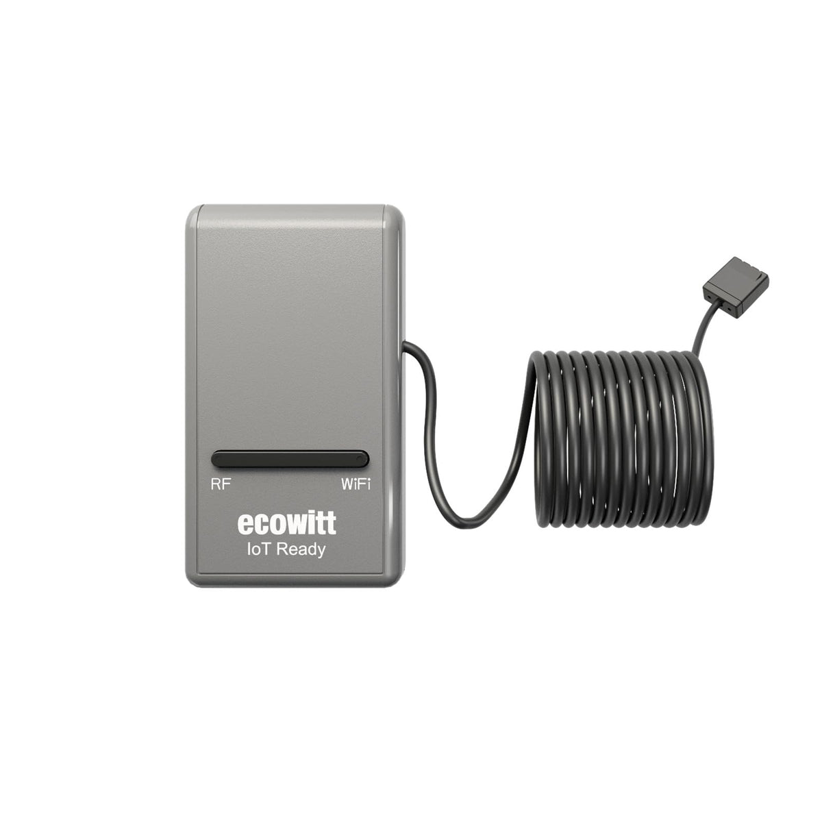ECOWITT GW1200 front view showing compact gateway and indoor sensor, clear monitoring benefit