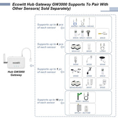 ECOWITT GW3000 rear view with Ethernet and power ports benefit: stable wired network