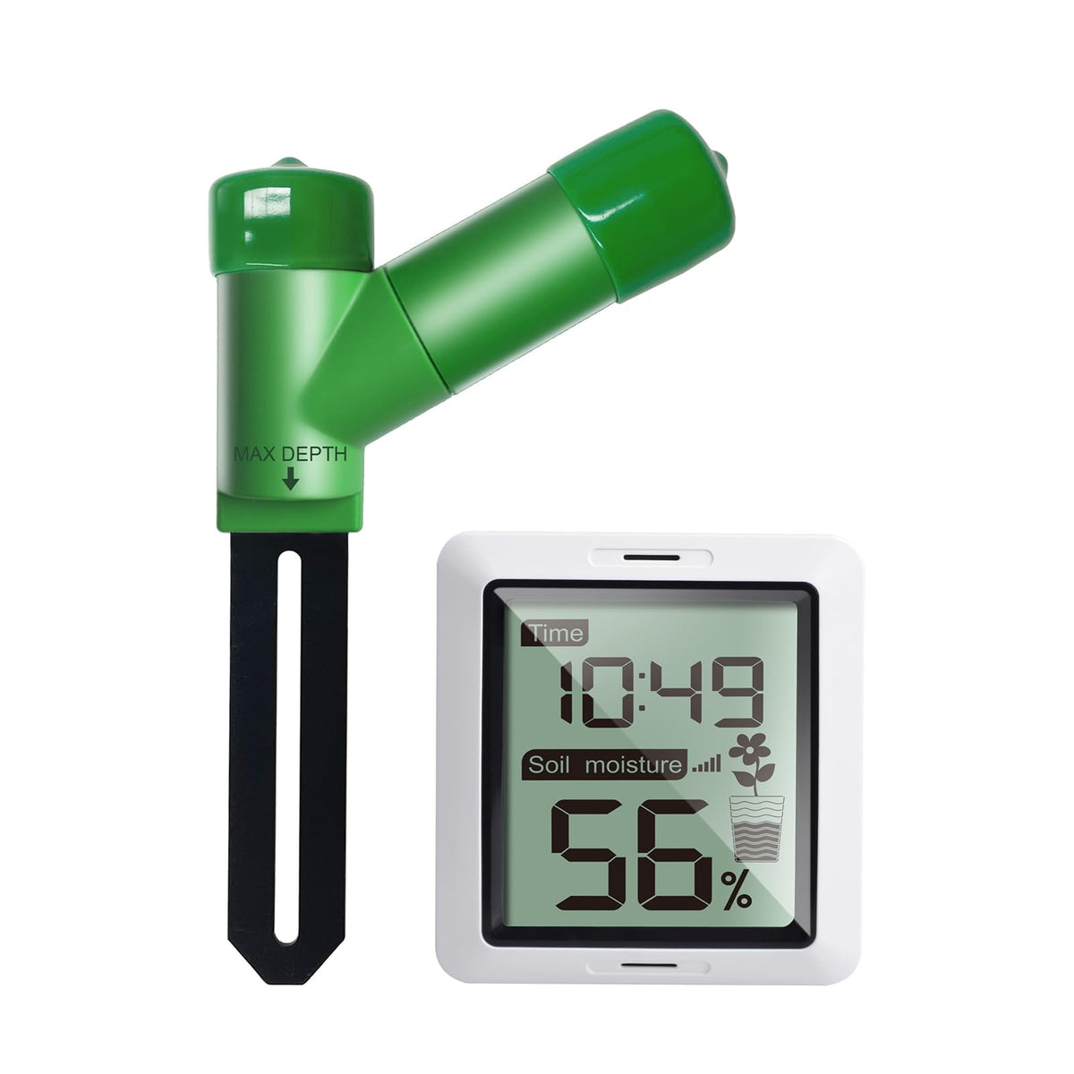 ECOWITT WH0291 front console showing quick moisture readout and clear icon for easy checks