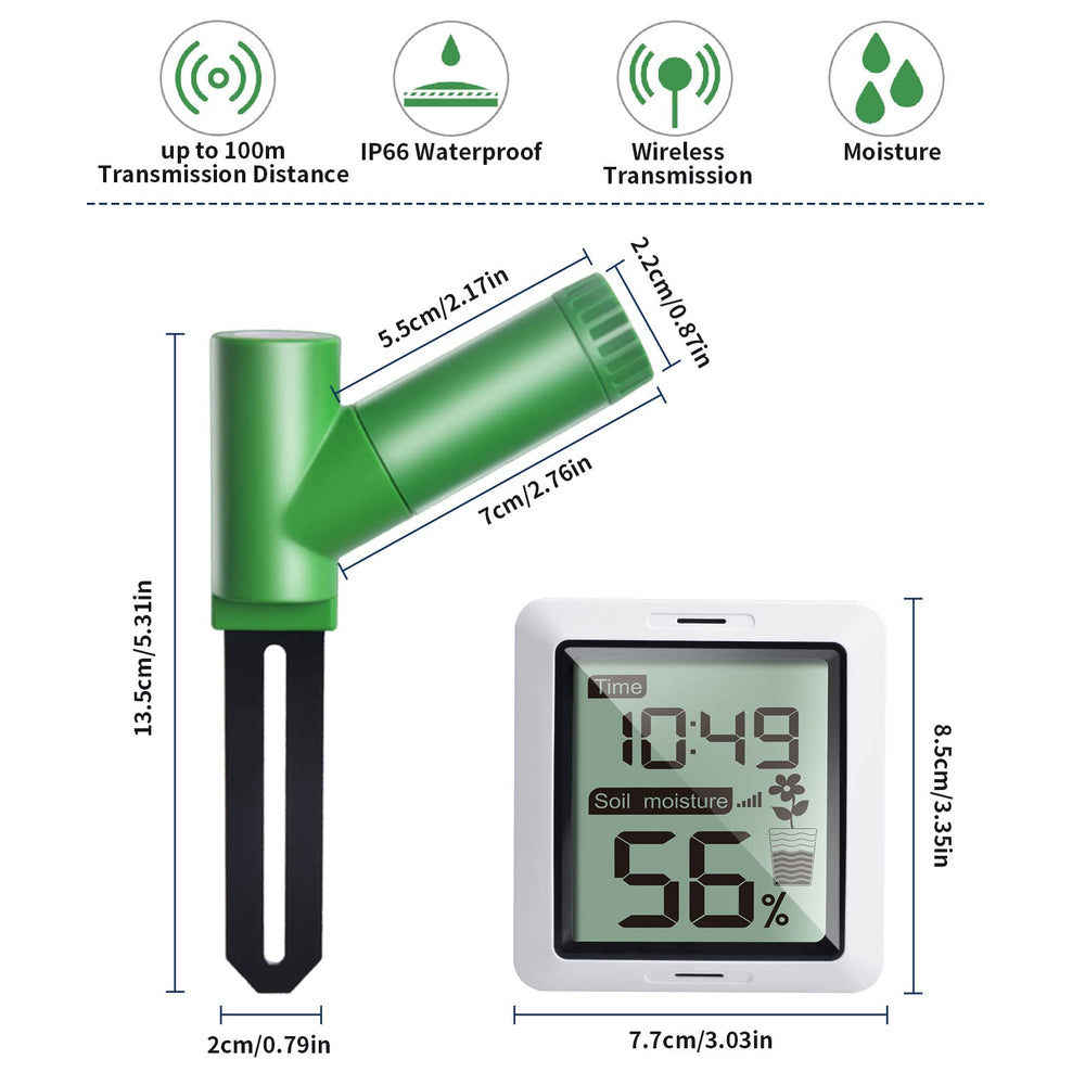 ECOWITT probe close-up showing stainless probe tip and accurate soil contact for reliability