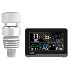 ECOWITT WS3900 console front view showing clear color display and benefits