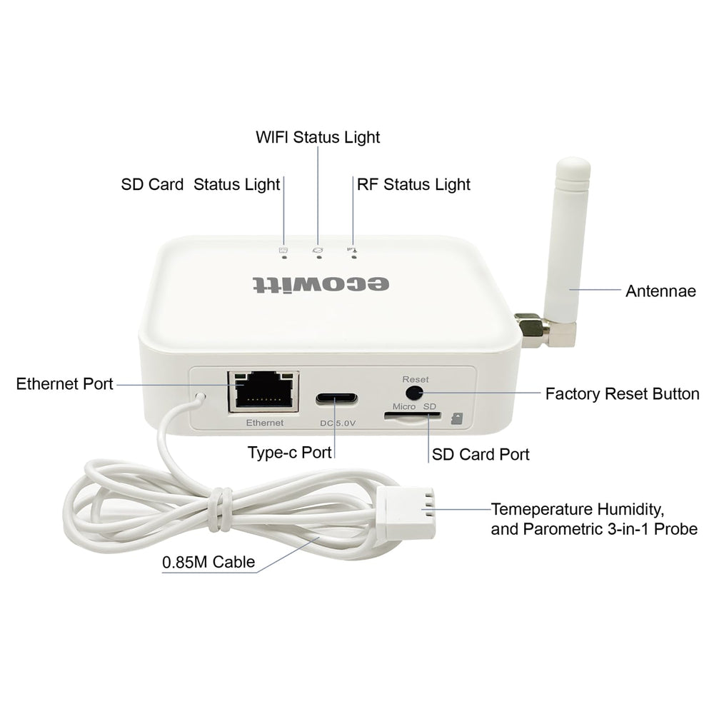 ECOWITT WS90 closeup showing sensors and waterproof housing for reliable readings