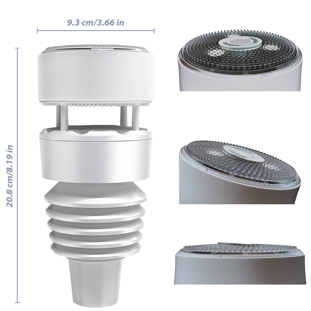 ECOWITT WS90 top rain sensor closeup showing haptic detector benefit: precise rainfall detection