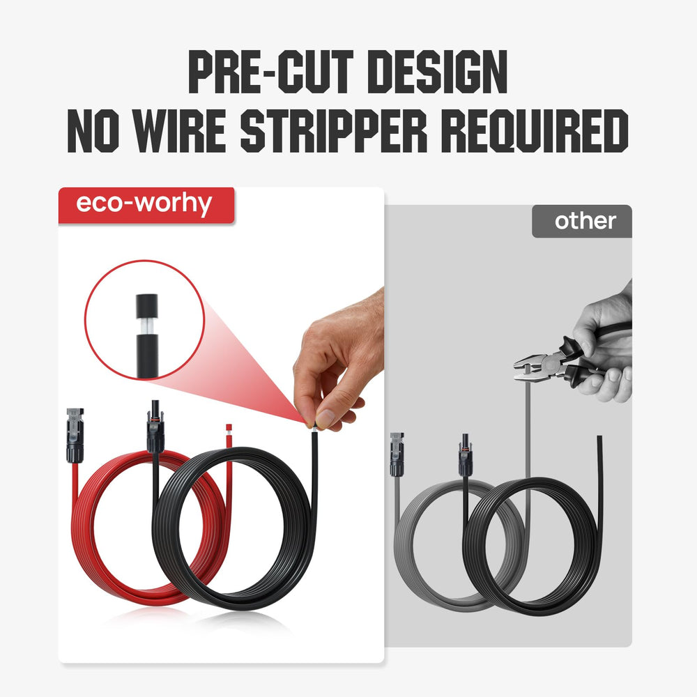 ECO-WORTHY connector close-up with IP67 seal, preventing water ingress and maintaining contact