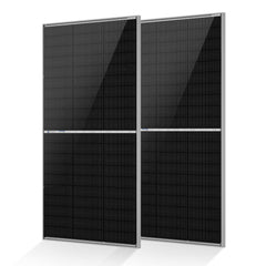 ECO-WORTHY panel front view showing sleek frame and high-efficiency cell layout for reliable output