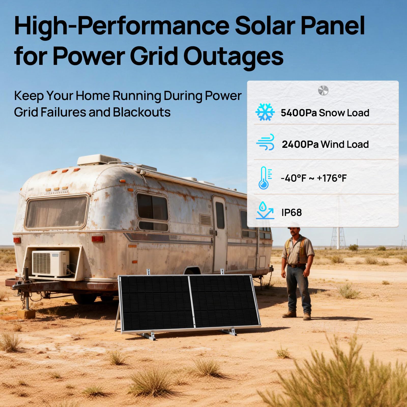 ECO-WORTHY panel mounted on residential roof illustrating compact install and real-world shading performance